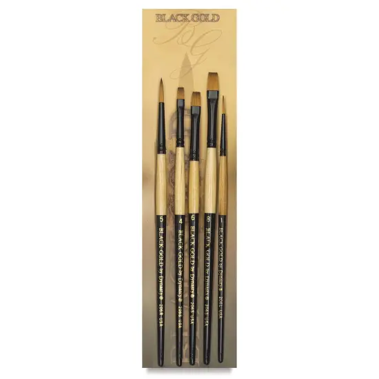 Dynasty Black Gold Decor Set - Basic Watercolor Brushes, Set of 5 {1}