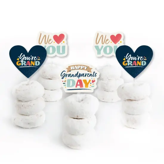 Big Dot of Happiness Happy Grandparents Day - Dessert Cupcake Toppers - Grandma & Grandpa Party Clear Treat Picks - Set of 24 {3}