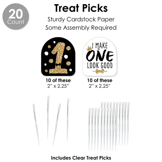 Big Dot of Happiness 1st Birthday Little Mr. Onederful - Boy First Birthday Party Favors and Cupcake Kit - Fabulous Favor Party Pack - 100 Pieces {7}