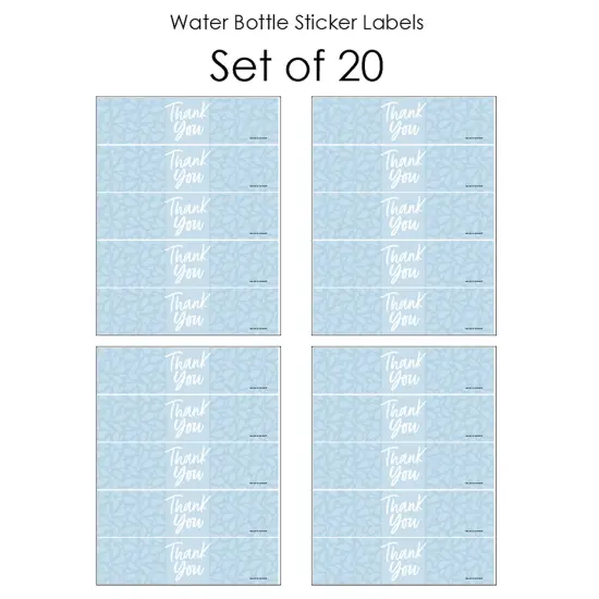 Big Dot of Happiness Dusty Blue Elegantly Simple - Guest Party Favors Water Bottle Sticker Labels - Set of 20 {4}