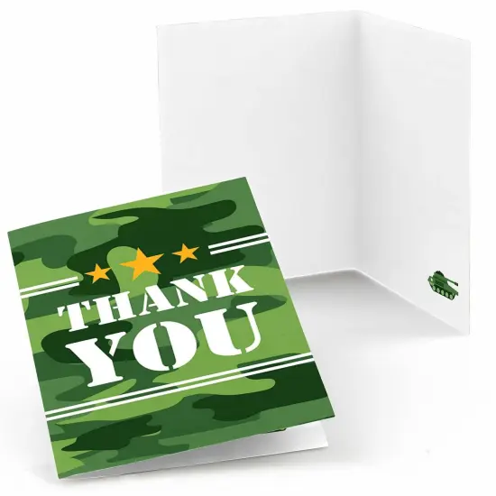Big Dot of Happiness Camo Hero - Army Military Camouflage Party Thank You Cards (8 count) {1}