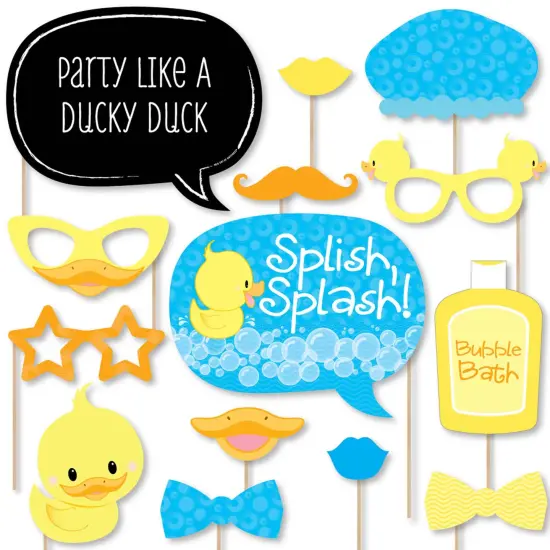 Big Dot of Happiness Ducky Duck - Baby Shower or Birthday Party Photo Booth Props Kit - 20 Count {1}