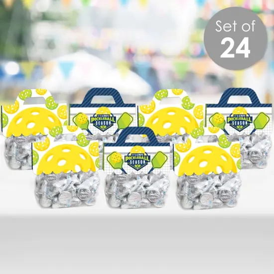 Big Dot of Happiness Let's Rally Pickleball DIY Birthday or Retirement Party Clear Goodie Favor Bag Labels Candy Bags with Toppers Set of 24 {3}