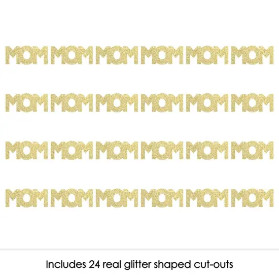 Big Dot of Happiness Gold Glitter Mom - No-Mess Real Gold Glitter Cut-Outs - Mother's Day Confetti - Set of 24 {3}