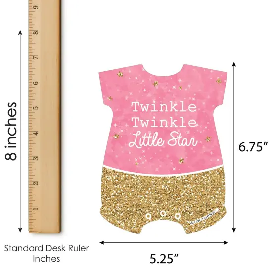 Big Dot of Happiness Pink Twinkle Twinkle Little Star - Picture Bingo Cards and Markers - Baby Shower Shaped Bingo Game - Set of 18 {6}