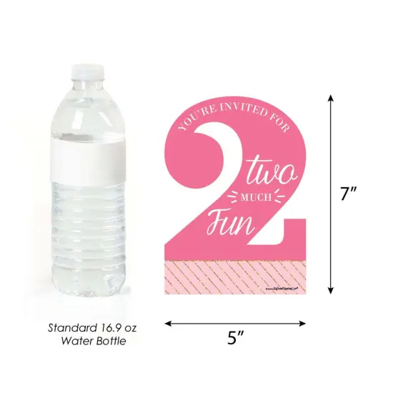 Big Dot of Happiness 2nd Birthday Girl - Too Much Fun - Shaped Fill-in Invitations - Second Birthday Party Invitation Cards with Envelopes - Set of 12 {6}