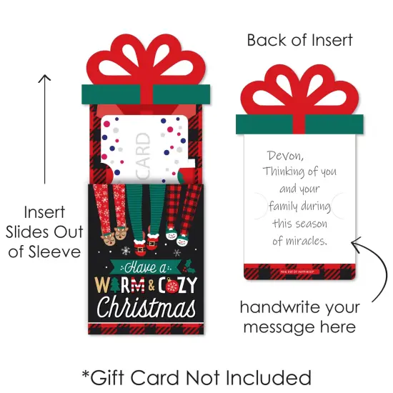 Big Dot of Happiness Christmas Pajamas - Holiday Plaid PJ Party Money and Gift Card Sleeves - Nifty Gifty Card Holders - Set of 8 {7}
