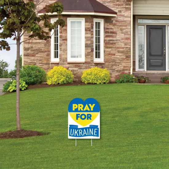 Big Dot of Happiness We Stand with Ukraine - Outdoor Lawn Sign - Pray For Ukraine Yard Sign - 1 Piece {4}