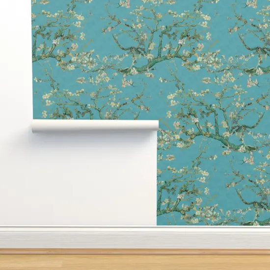 Peel & Stick Wallpaper 2FT Wide Van Gogh Blossom Almond Branches Tree Spring Custom Removable Wallpaper by Spoonflower {2}