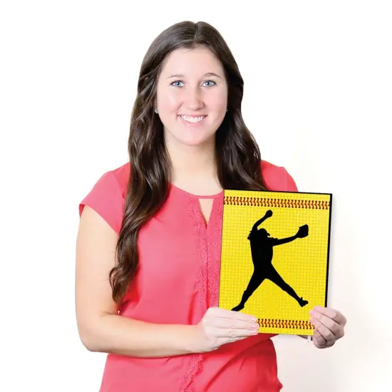 Big Dot of Happiness Grand Slam - Fastpitch Softball - Sports Nursery Wall Art, Kids Room Decor & Game Room Decor - 7.5 x 10 inches - Set of 3 Prints {7}