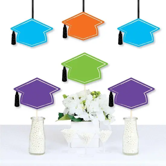 Big Dot of Happiness Hats Off Grad - Grad Cap Decorations DIY Graduation Party Essentials - Set of 20 {3}