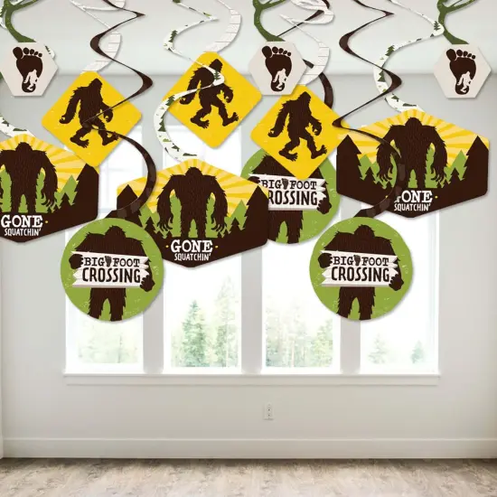 Big Dot of Happiness Sasquatch Crossing - Bigfoot Party or Birthday Party Hanging Decor - Party Decoration Swirls - Set of 40 {4}