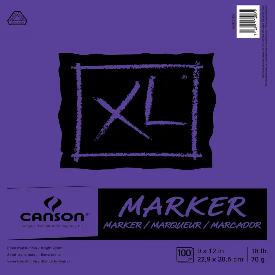 Canson XL Marker Paper Pad 9"X12"-100 Sheets {1}