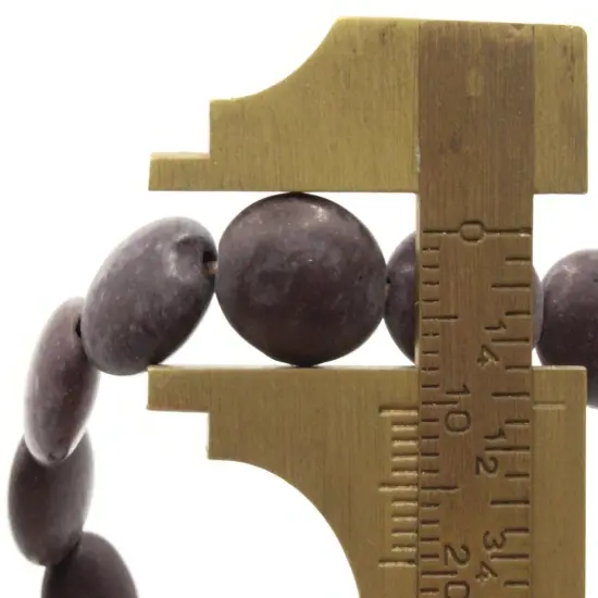 31 14mm Dyed Purple Howlite Flat Oval Stone Beads {6}