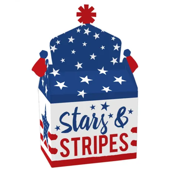 Big Dot of Happiness Stars & Stripes - Treat Box Party Favors - Memorial Day, 4th of July and Labor Day Patriotic Party Goodie Gable Boxes - Set of 12 {1}