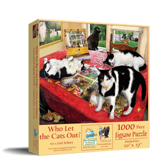 Sunsout Who let the Cats Out 1000 pc Jigsaw Puzzle 35151 {3}
