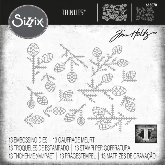 Sizzix Thinlits Dies By Tim Holtz 13/Pkg-Pine Patterns {1}