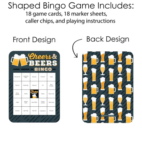 Big Dot of Happiness Cheers and Beers Happy Birthday - Beer Tasting Bingo Cards and Markers - Birthday Party Bingo Game - Set of 18 {4}