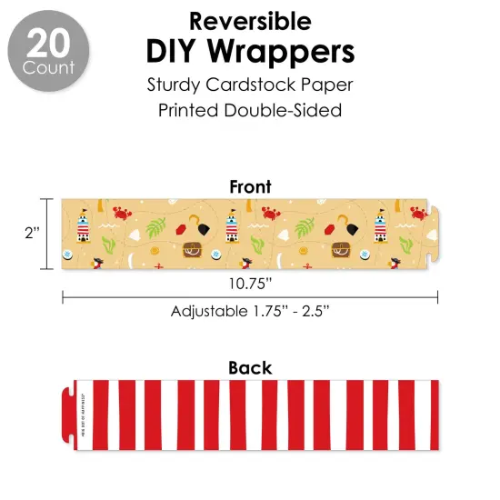 Big Dot of Happiness Pirate Ship Adventures - Skull Birthday Party Favors and Cupcake Kit - Fabulous Favor Party Pack - 100 Pieces {4}