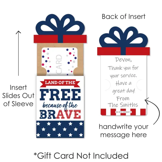 Big Dot of Happiness Happy Veterans Day - Patriotic Money and Gift Card Sleeves - Nifty Gifty Card Holders - Set of 8 {7}