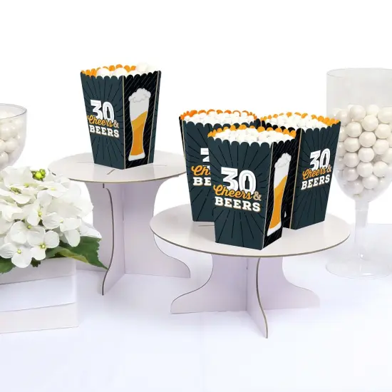 Big Dot of Happiness Cheers and Beers to 30 Years - 30th Birthday Party Favor Popcorn Treat Boxes - Set of 12 {4}