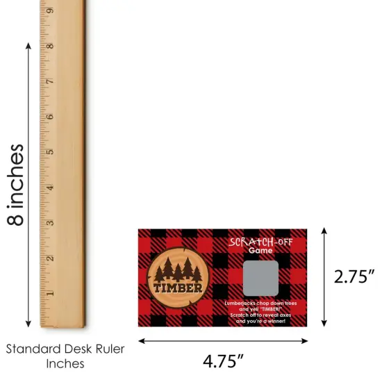 Big Dot of Happiness Lumberjack - Channel the Flannel - Buffalo Plaid Party Game Scratch Off Cards - 22 Count {7}