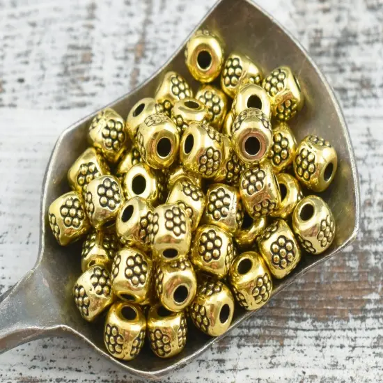 *250* 4mm Antique Gold Barrel Spacer Beads {4}