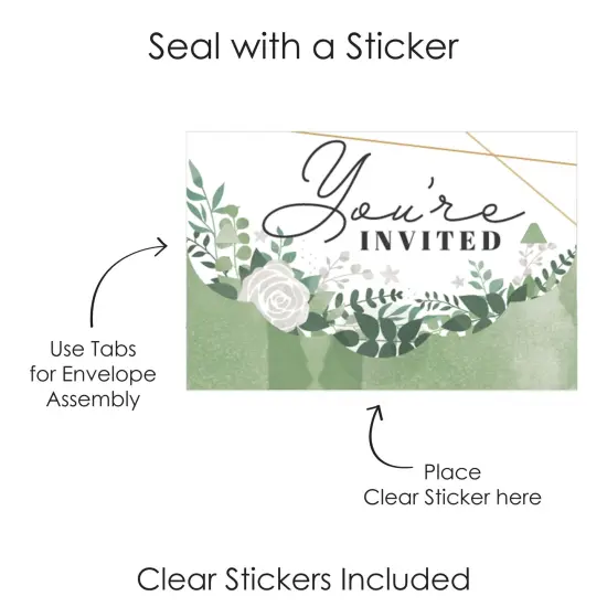 Big Dot of Happiness Boho Botanical - Fill-In Cards - Greenery Party Fold and Send Invitations - Set of 8 {7}