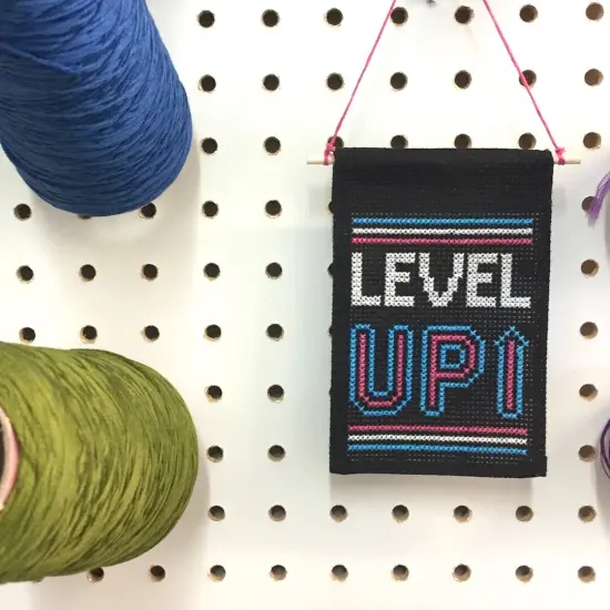Level Up Tiny Banner Counted Cross Stitch Kit {5}