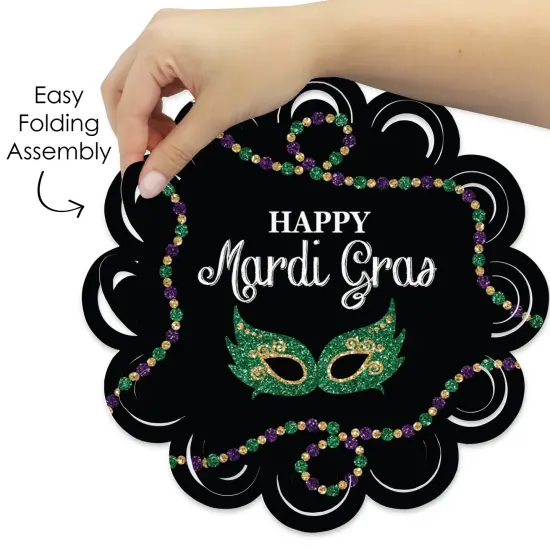 Big Dot of Happiness Mardi Gras - Masquerade Party Round Table Decorations - Paper Chargers - Place Setting For 12 {6}