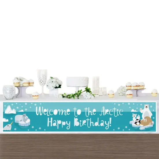 Big Dot of Happiness Arctic Polar Animals - Winter Happy Birthday Decorations Party Banner {4}