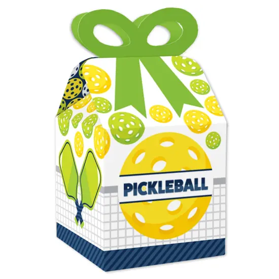 Big Dot of Happiness Let&rsquo;s Rally - Pickleball - Square Favor Gift Boxes - Birthday or Retirement Party Bow Boxes - Set of 12 {1}