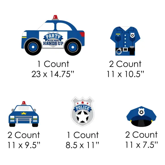 Big Dot of Happiness Calling All Units - Police - Yard Sign and Outdoor Lawn Decorations - Cop Birthday Party or Baby Shower Yard Signs - Set of 8 {7}