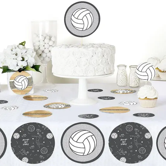 Big Dot of Happiness Bump, Set, Spike - Volleyball - Baby Shower or Birthday Party Giant Circle Confetti - Party Decorations - Large Confetti 27 Count {6}