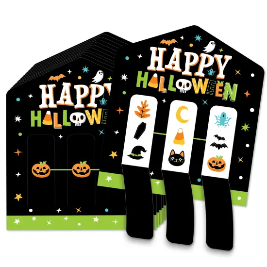 Big Dot of Happiness Jack-O'-Lantern Halloween - Kids Halloween Party Game Pickle Cards - Pull Tabs 3-in-a-Row - 12 Ct {1}
