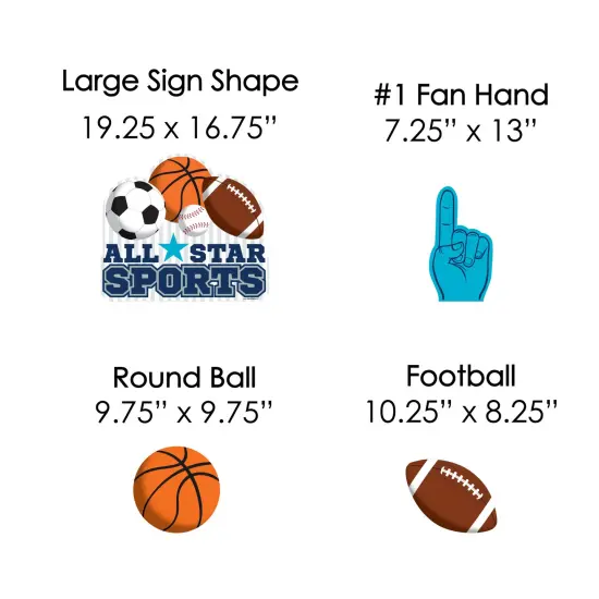 Big Dot of Happiness Go, Fight, Win - Sports - Yard Sign & Outdoor Lawn Decorations - Baby Shower or Birthday Party Yard Signs - Set of 8 {7}