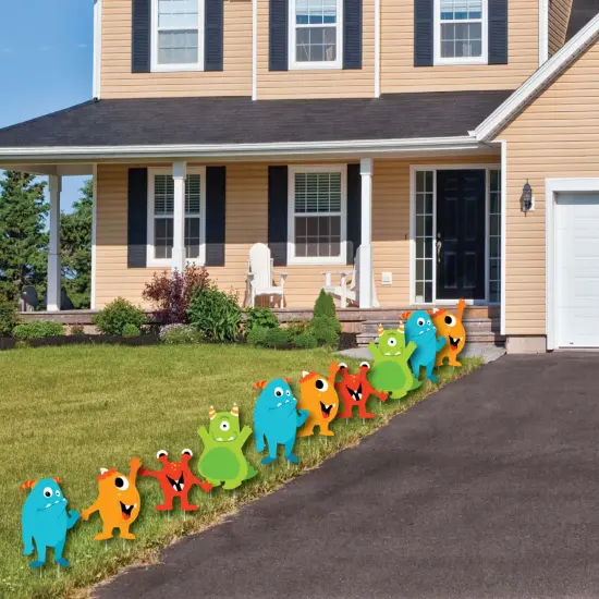 Big Dot of Happiness Monster Bash - Lawn Decorations - Outdoor Little Monster Birthday Party or Baby Shower Yard Decorations - 10 Piece {4}