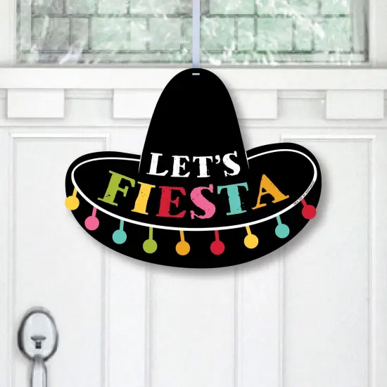 Big Dot of Happiness Let's Fiesta - Hanging Porch Fiesta Outdoor Decorations - Front Door Decor - 1 Piece Sign {1}