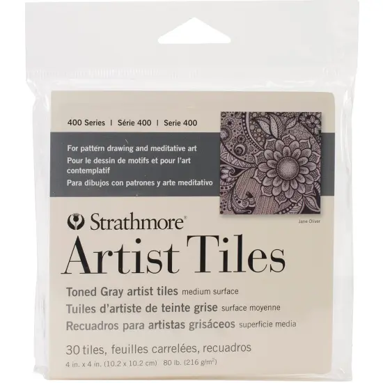 Strathmore Artist Tiles 4"X4" 30/Pkg-Toned Gray {1}