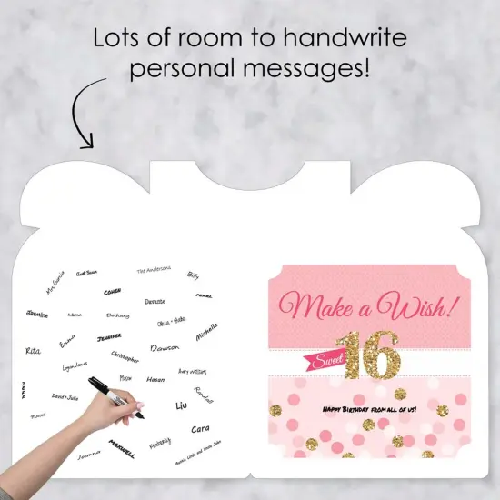 Big Dot of Happiness Sweet 16 - Happy 16th Birthday Giant Greeting Card - Big Shaped Jumborific Card {4}