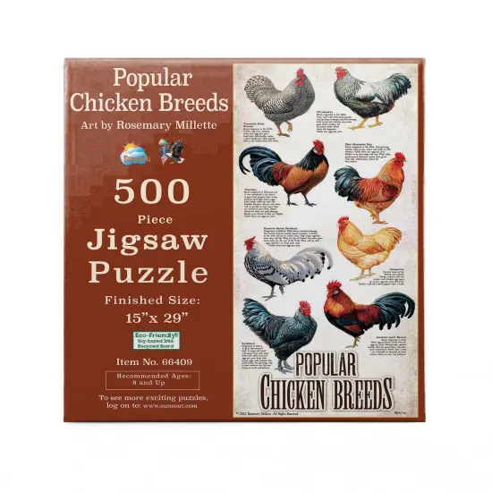Sunsout Popular Chicken Breeds 500 pc Jigsaw Puzzle 66409 {4}