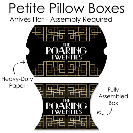 Big Dot of Happiness Roaring 20&rsquo;s - Favor Gift Boxes - 1920s Art Deco Jazz Party Petite Pillow Boxes - Set of 20 {7}
