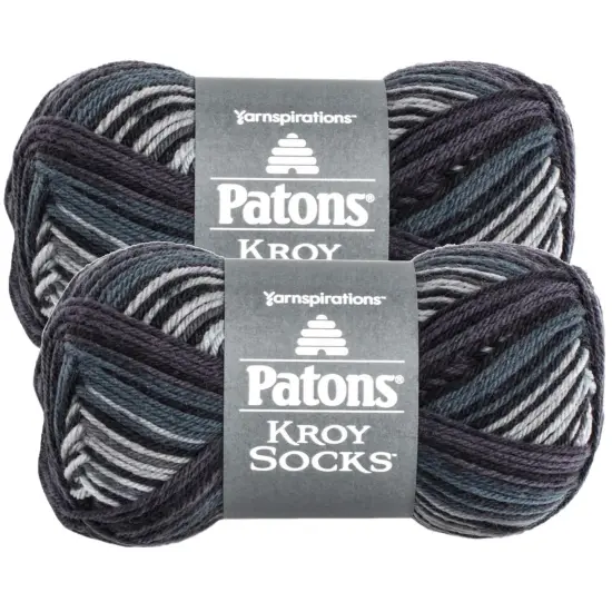 (Pack of 2) Patons Kroy Socks Yarn-Tourmaline Stripes {1}