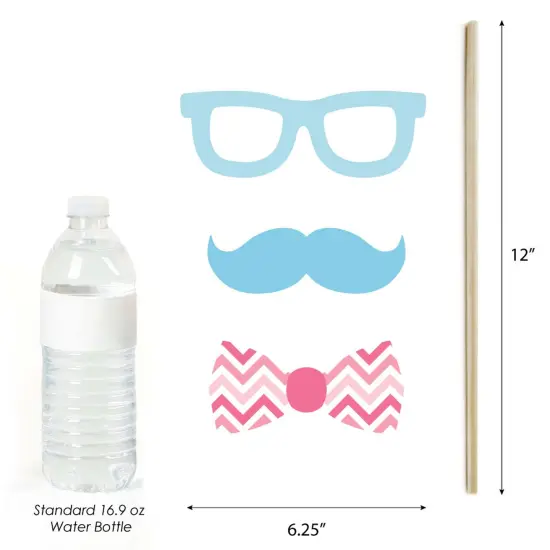 Big Dot of Happiness Chevron Baby Gender Reveal - Photo Booth Props Kit - 20 Count {6}