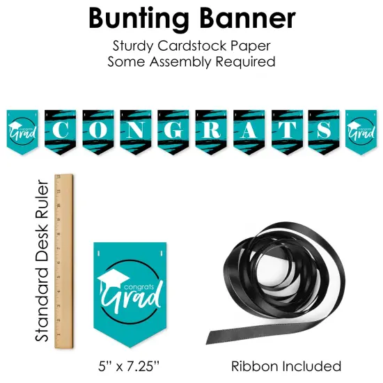 Big Dot of Happiness Teal Grad - Best is Yet to Come - Turquoise Graduation Party Supplies Decoration Kit - Decor Galore Party Pack - 51 Pieces {7}