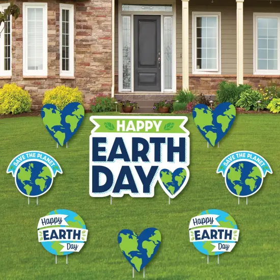 Big Dot of Happiness Happy Earth Day - Yard Sign and Outdoor Lawn Decorations - Save the Planet Yard Signs - Set of 8 {1}