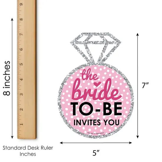 Big Dot of Happiness Bride-To-Be - Shaped Fill-In Invitations - Bridal Shower or Classy Bachelorette Party Invitation Cards with Envelopes - Set of 12 {7}