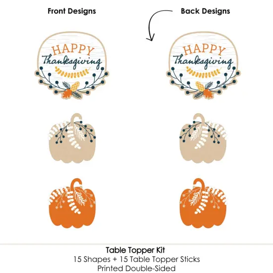 Big Dot of Happiness Happy Thanksgiving - Fall Harvest Party Centerpiece Sticks - Table Toppers - Set of 15 {6}