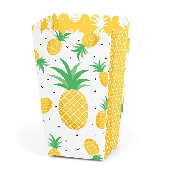 Big Dot of Happiness Tropical Pineapple - Summer Party Favor Popcorn Treat Boxes - Set of 12 {1}