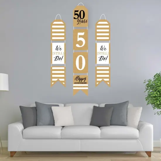 Big Dot of Happiness We Still Do - 50th Wedding Anniversary - Hanging Vertical Paper Door Banners - Party Wall Decoration Kit - Indoor Door Decor {3}